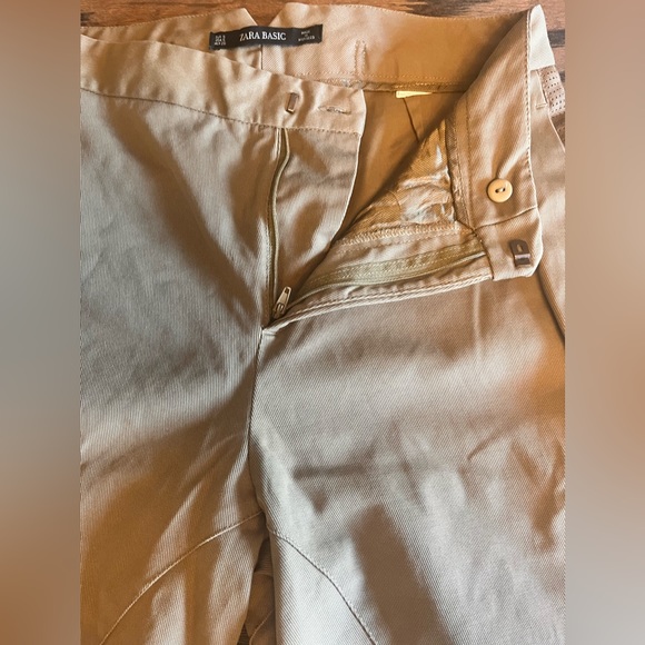 NWOT Zara Basic Tan Colored Riding Pants w/ Capri Cuffs!! - Picture 4 of 12